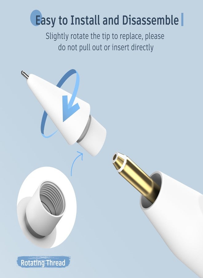 MEKO Replacement Pencil Tips for Apple Pencil 2nd Generation/ 1st Generation Tips,iPencil Tip Nibs Accessories for iPad Pro/Apple Pencil Pro/USB-C (6 Pack) - Image 5