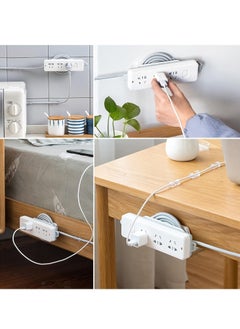 KASTWAVE Power Strip Holder, Self-Adhesive Power Strip Mounts with Wire Wrap Function, Wi-Fi Router Surge Protector Mount, Fixator Wall Mount Punch Free Cable Management System, 2pcs  - Image 2