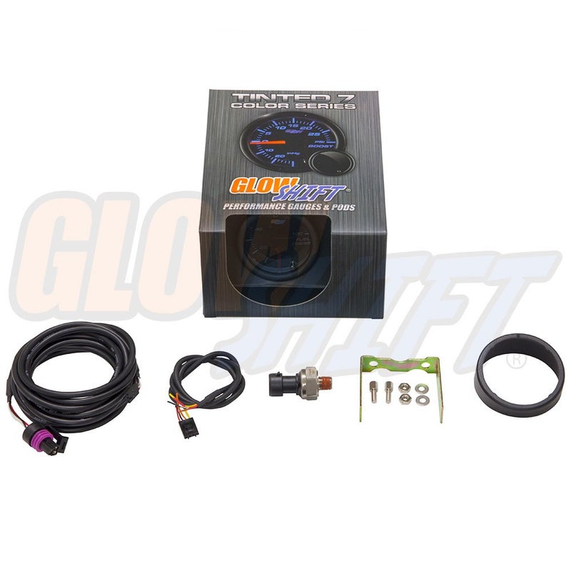 GlowShift Tinted 7 Color 100 PSI Fuel Pressure Gauge Kit - Includes 1/8-27 NPT Electronic Sensor & Wiring - Multi-Color Display - Black Dial - Smoked Lens - for Car & Truck - 2-1/16" 52mm - Image 5