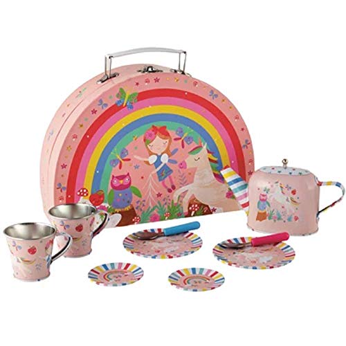 Floss Rock Floss & Rock 40P3571 Rainbow Fairy Tin Tea Set in Rainbow Shaped Box, 10-Piece Set - Image 4