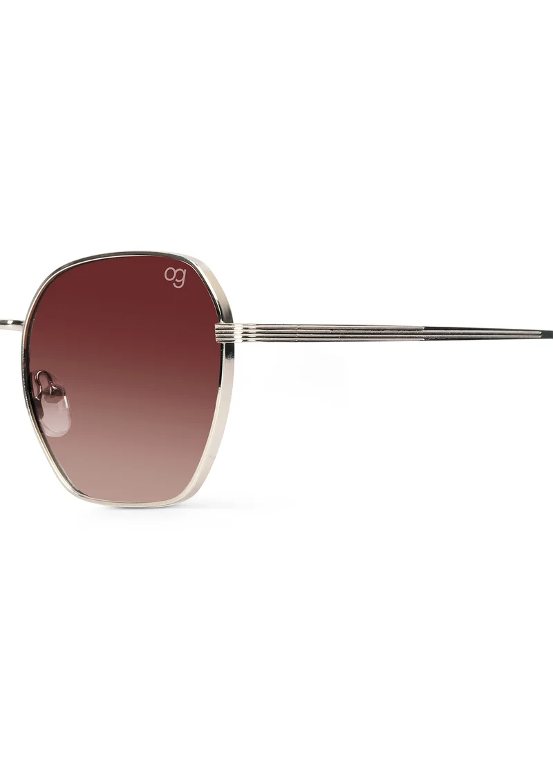 Woggles UV- Protected  Brown Hexagonal Sunglasses