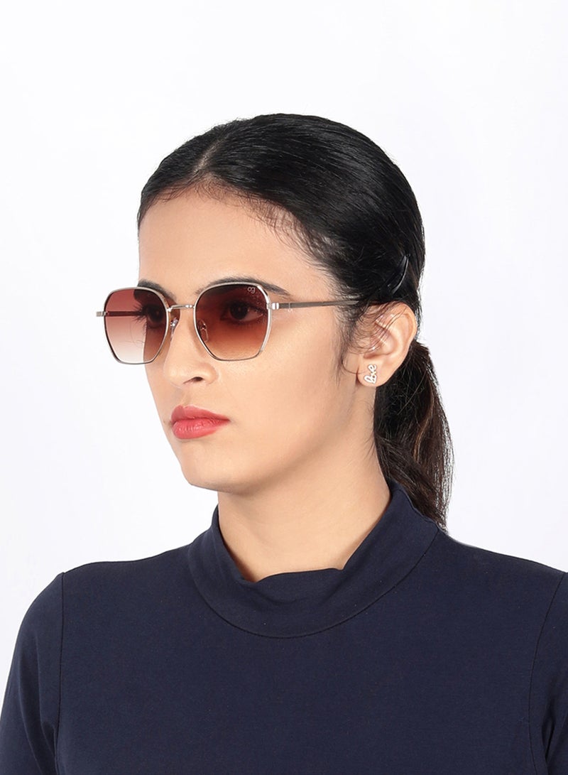Woggles UV- Protected  Brown Hexagonal Sunglasses  - Image 2