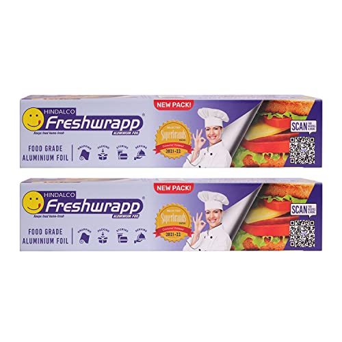 Freshwrapp Hindalco Aluminium Foil 72 Meters, 11microns (Pack of 2) | Food Packing, Wrapping, Storing and Serving - Image 1