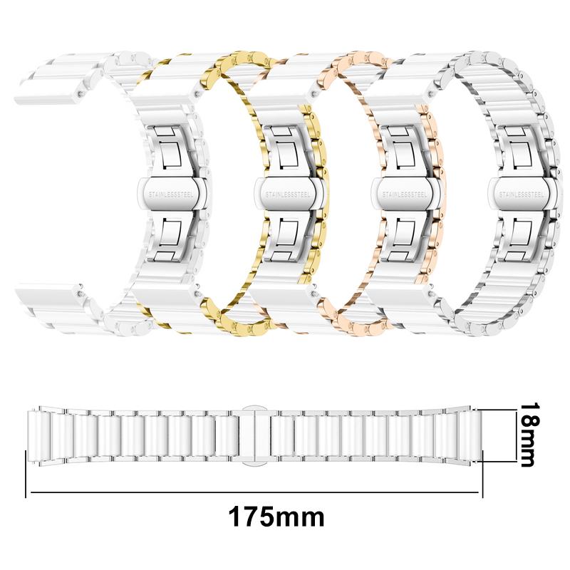erorex For Huawei Watch Gt 5 Pro 42Mm Ceramic Stainless Steel Watch Band(Silver) - Image 4