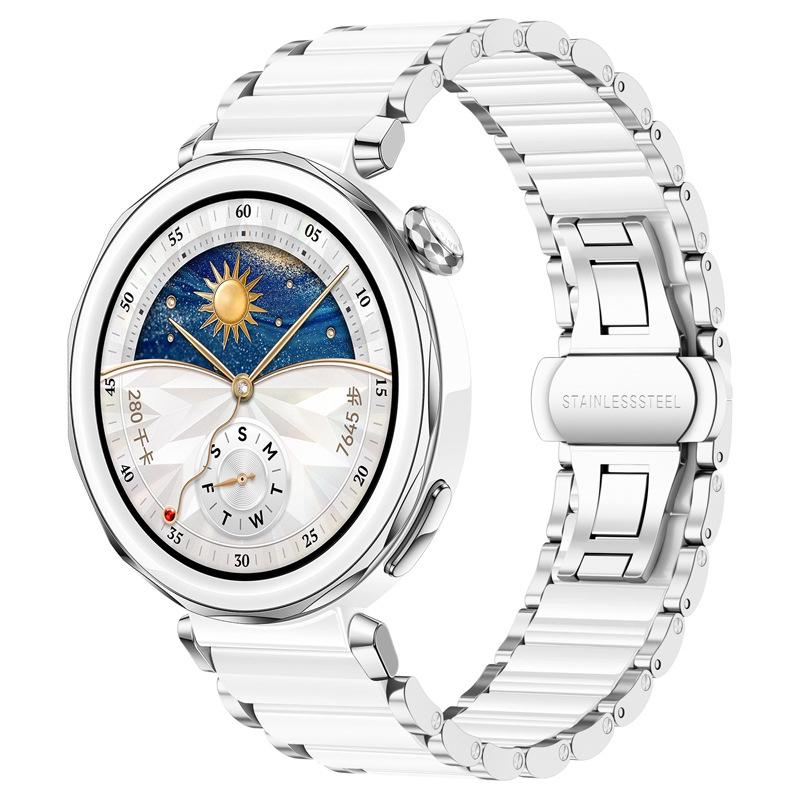 erorex For Huawei Watch Gt 5 Pro 42Mm Ceramic Stainless Steel Watch Band(Silver) - Image 1