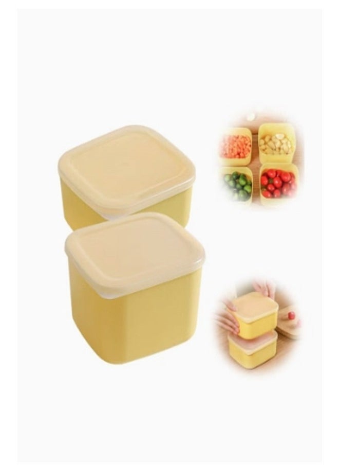 Generic 2PCS Sliced Cheese er Block Container, Mini Square Slice Keeper with Lid  - Image 1