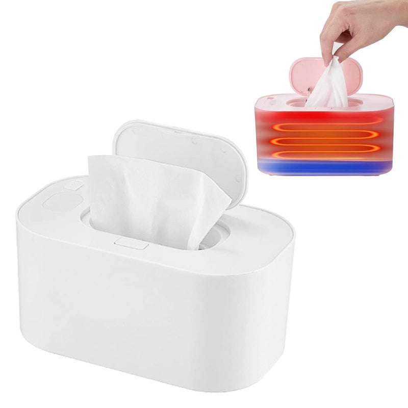 cheekyglo USB Baby Wipe Warmer - [2023] Wet Wipes Dispenser or Baby - Portable Wipe Warmer - 3 Temperature Modes - Large-Capacity Diaper Wipe Warmer for Home Car Travel (Mechanics, White) - Image 1