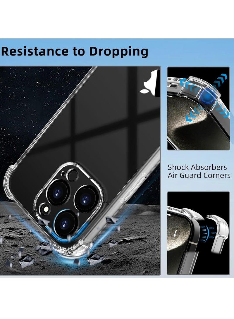 فوكس جراب شفاف لهاتف iPhone 16 Pro Max ناعم ومرن من مادة TPU ومضاد للصدمات وغطاء خلفي شفاف مع زوايا ممتصة للصدمات معززة 6.9 بوصة شفاف - Image 4