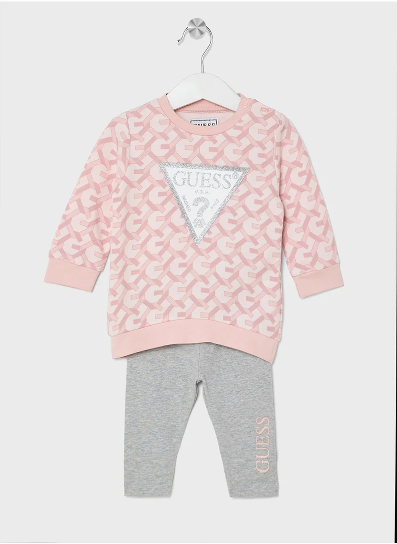 جس Kids Logo Detail T-Shirt Sets