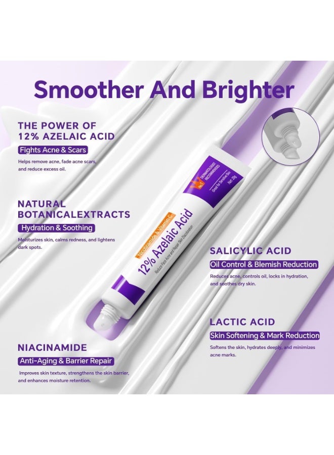 TOP CHOICE Azelaic Acid Serum, 12% Azelaic Acid, Hyaluronic Acid & Niacinamide, Redness Relief Face, Moisturizing and Balance Excess Sebum, Reducing Blemish & Rosacea Acne, for Sensitive Skin - Image 5