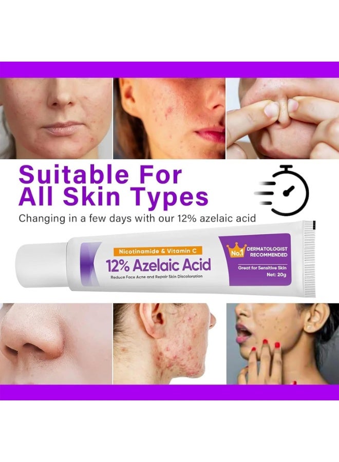 TOP CHOICE Azelaic Acid Serum, 12% Azelaic Acid, Hyaluronic Acid & Niacinamide, Redness Relief Face, Moisturizing and Balance Excess Sebum, Reducing Blemish & Rosacea Acne, for Sensitive Skin - Image 4