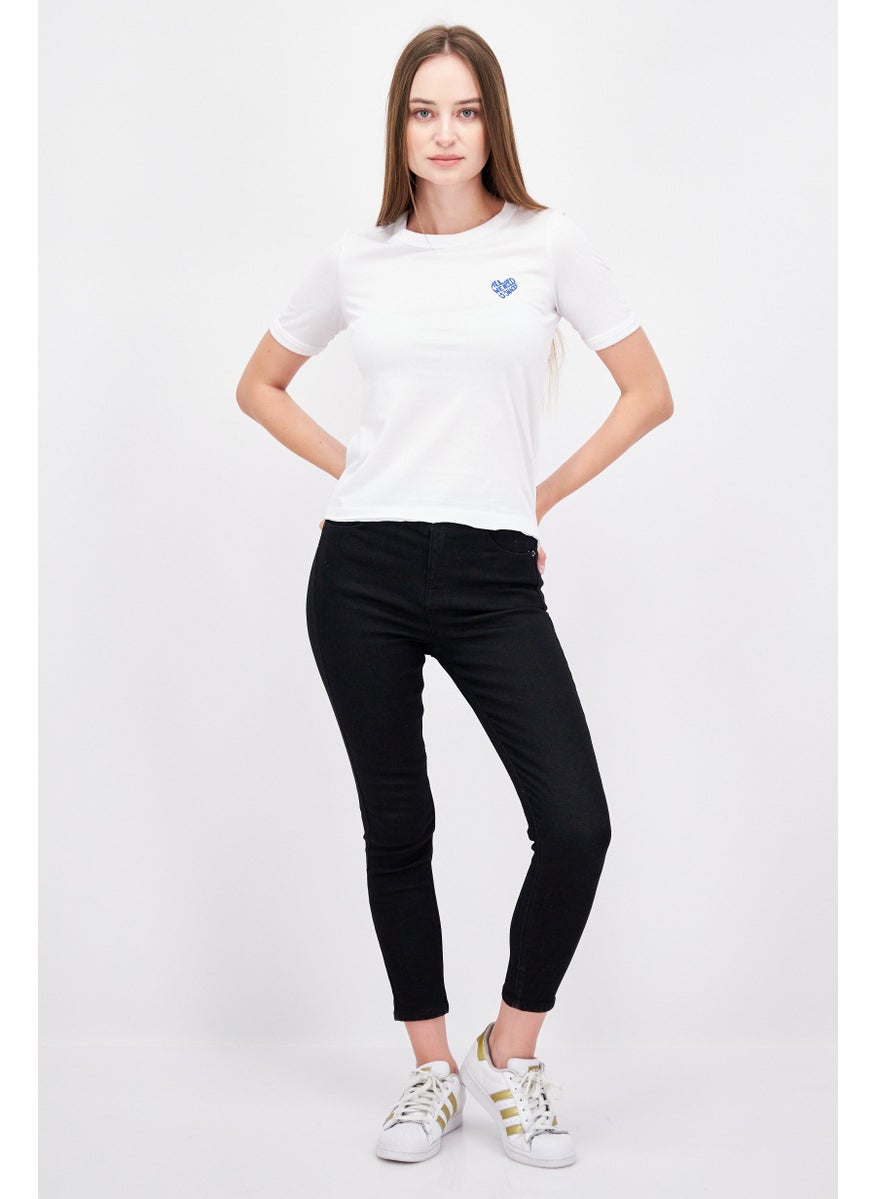ESPRIT Women Round Neck Short Sleeves Graphic  Print T-Shirt, White  - Image 2