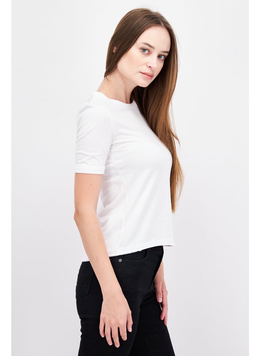 ESPRIT Women Round Neck Short Sleeves Graphic  Print T-Shirt, White  - Image 3