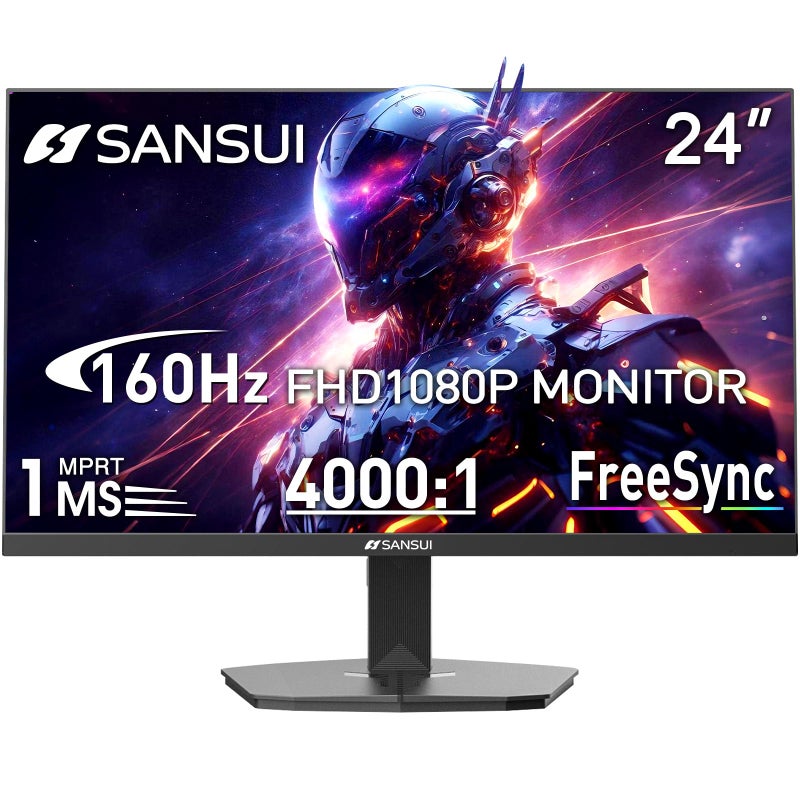 SANSUI 24 Inch Gaming Monitor 160Hz FHD 1080P Computer Monitor, FreeSync 1ms 4000:1 Contrast, HDMI DP Ports VESA Support Eye Care Monitor for Gaming Office (HDMI Cable Included ES-G24F4M) - Image 1