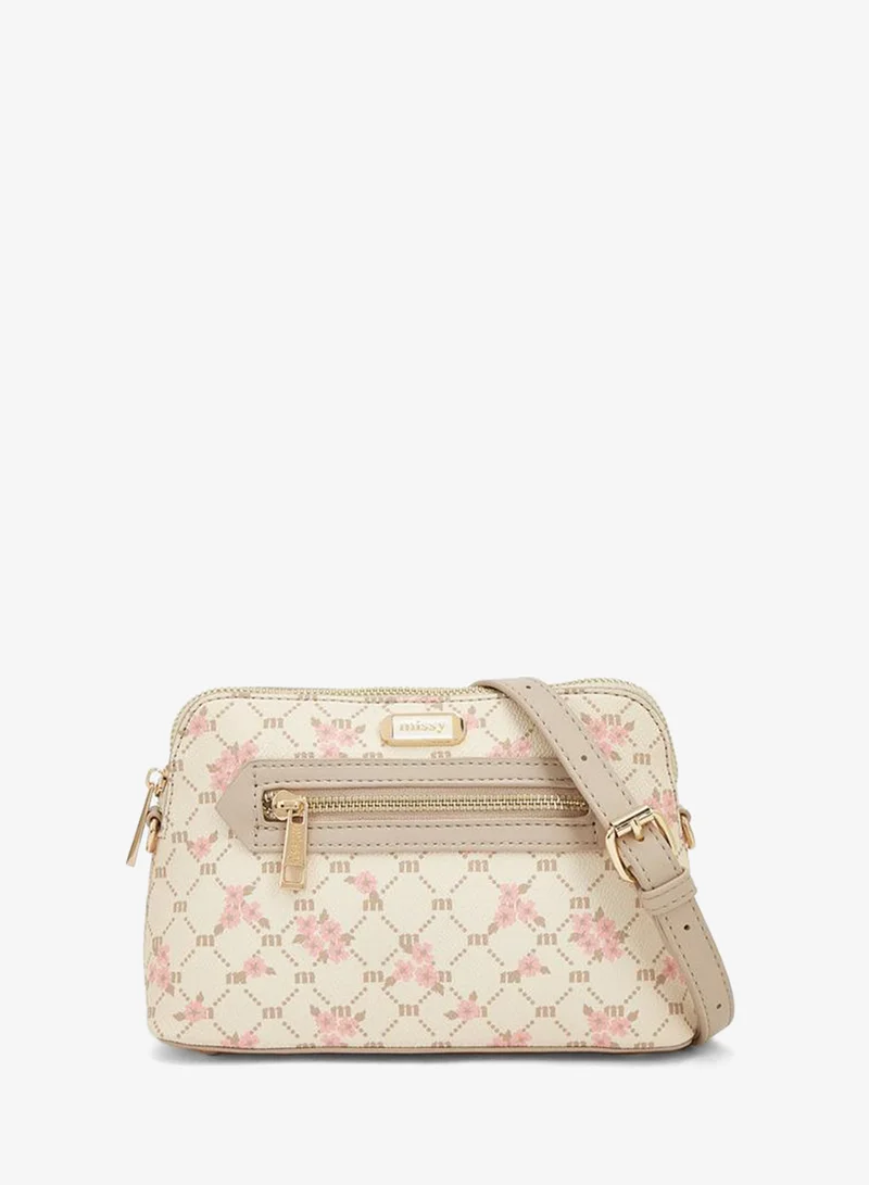 MISSY Floral Monogram Print Crossbody Bag