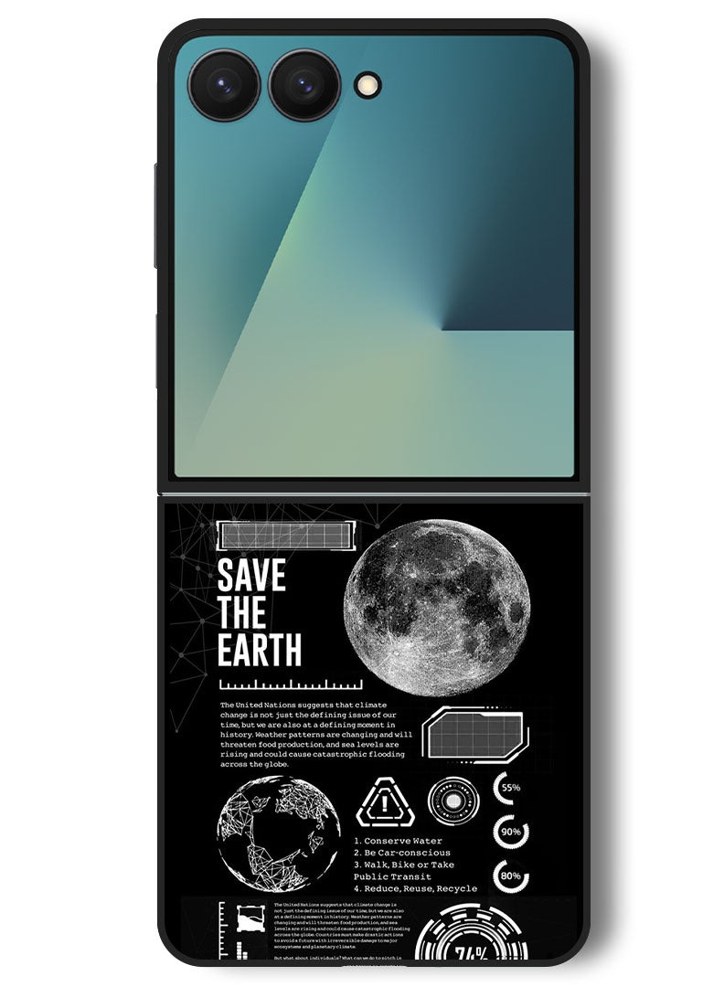 Theodor Case Compatible with Samsung Galaxy Z Flip 7 - 6.9 Inch Protection Shockproof Bumper Cover Save The Earth - Image 1