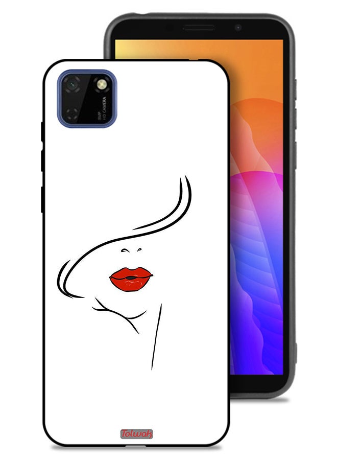 Tolwak Huawei Y5p Protective Case Cover Girl Face Art - Image 1