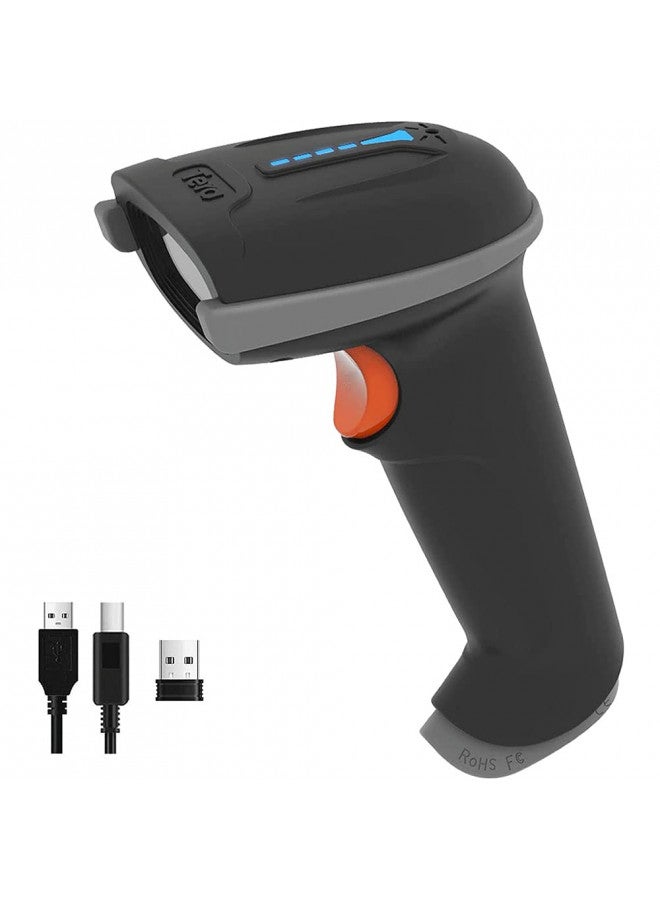 Tera Tera Barcode Scanner Wireless Versatile 2-in-1 (2.4Ghz Wireless+USB 2.0 Wired) with Battery Level Indicator, 328 Feet Transmission Distance Rechargeable 1D Laser Bar Code Reader USB Handheld (Grey)  - Image 1