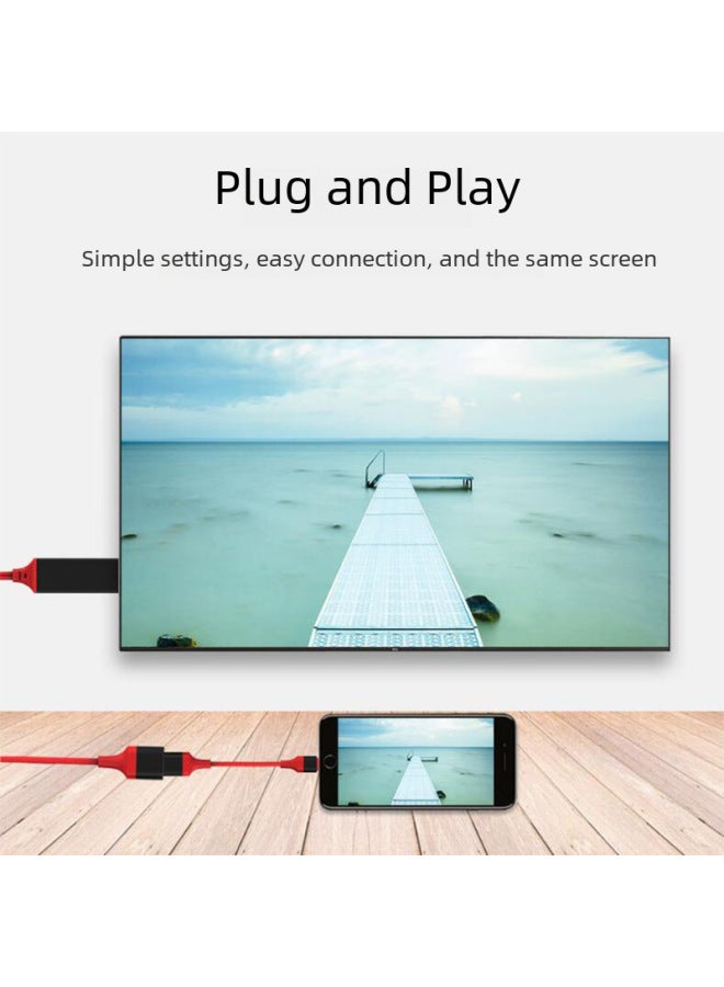 نيوترل كابل شاشة عالمي من نوع سي إلى إتش دي إم آي، متوافق مع أبل وأندرويد وهواوي، كابل نقل الشاشة عبر يو إس بي، كابل محول بدقة 1080، كابل شاشة موحد - Image 2