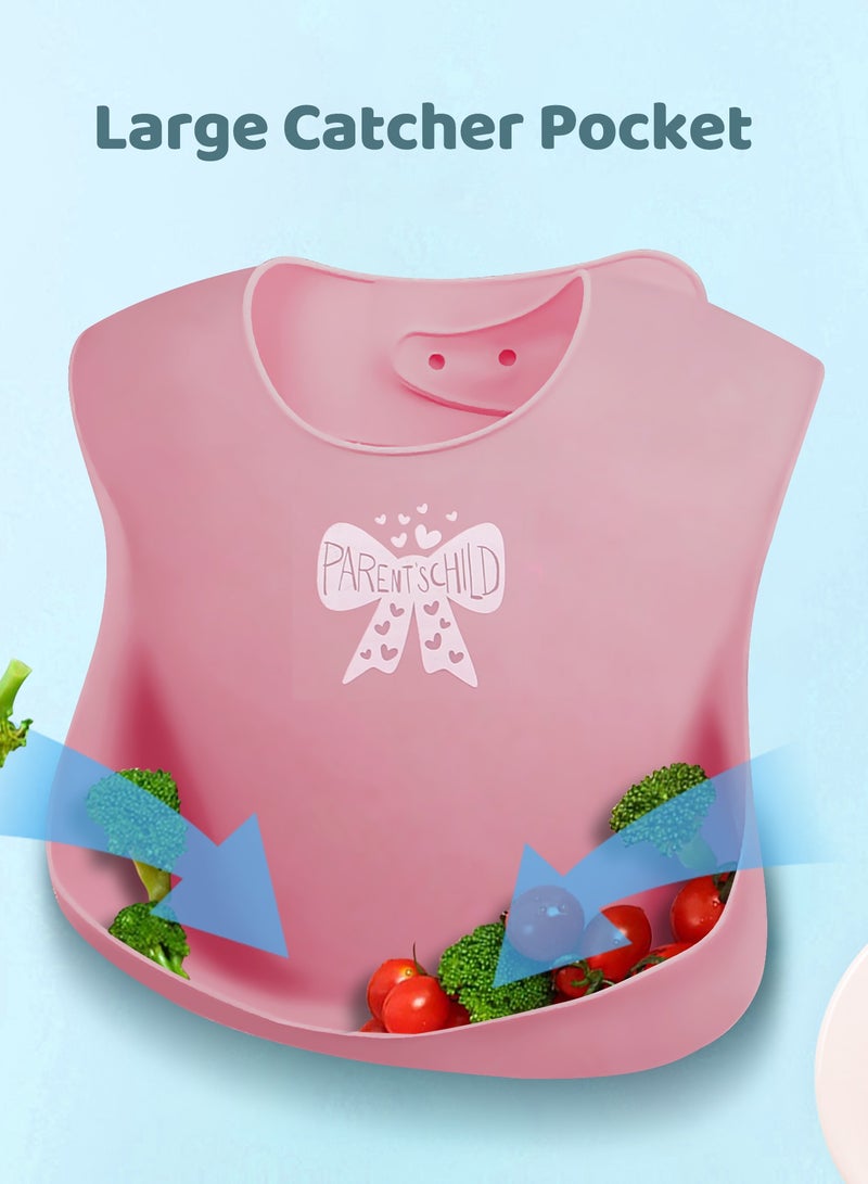 Miracle Baby 2PCS Set Silicone Baby Bibs for Toddlers Adjustable Waterproof baby feeding bibs 6-36Month - Image 3