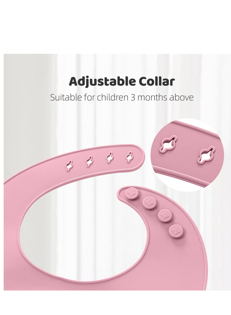 Miracle Baby 2PCS Set Silicone Baby Bibs for Toddlers Adjustable Waterproof baby feeding bibs 6-36Month - Image 5