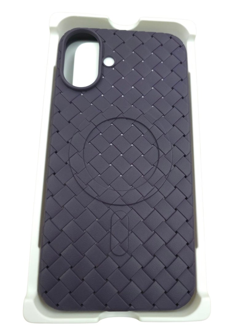 جراب لهاتف 16بلس مقاس 6.7 بوصة، مصنوع من نسيج كامل، ملمس الجلد، أداة مبتكرة تجمع بين الحماية القصوى والتصميم الأنيق، باستخدام مواد عالية الجودة وتقنيات متقدمة، اللون: (بنفسجي) - Image 1