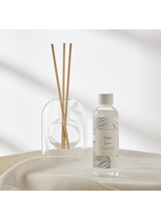 Eden 2 Piece Super Linen Reed Diffuser And Refill Oil Set With Glass Jar 100 Ml - Image 1