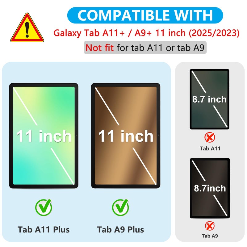 SPARIN 3 Pack Screen Protector for Samsung Galaxy Tab A11 Plus (A11+)/A9 Plus (A9+) 5G 11 Inch 2025/2023, Case Friendly Tempered Glass Tablet Film, Anti Scratch, (SM-X230/X235/X236B/X210/X216/X218) - Image 3