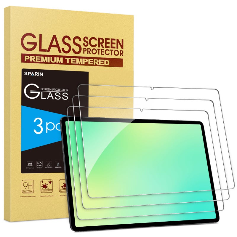 SPARIN 3 Pack Screen Protector for Samsung Galaxy Tab A11 Plus (A11+)/A9 Plus (A9+) 5G 11 Inch 2025/2023, Case Friendly Tempered Glass Tablet Film, Anti Scratch, (SM-X230/X235/X236B/X210/X216/X218) - Image 1