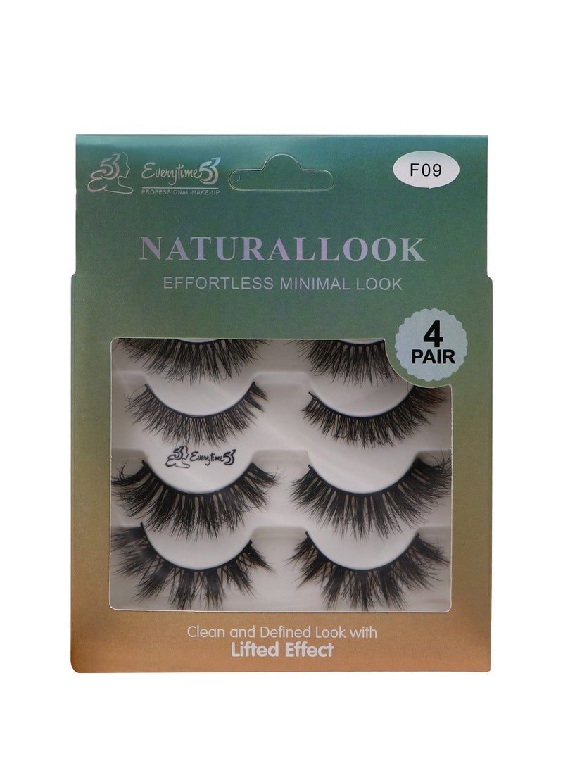 Everytime53 Women's 4 Pair Natural Look Eye Lashes - F09 - Image 1