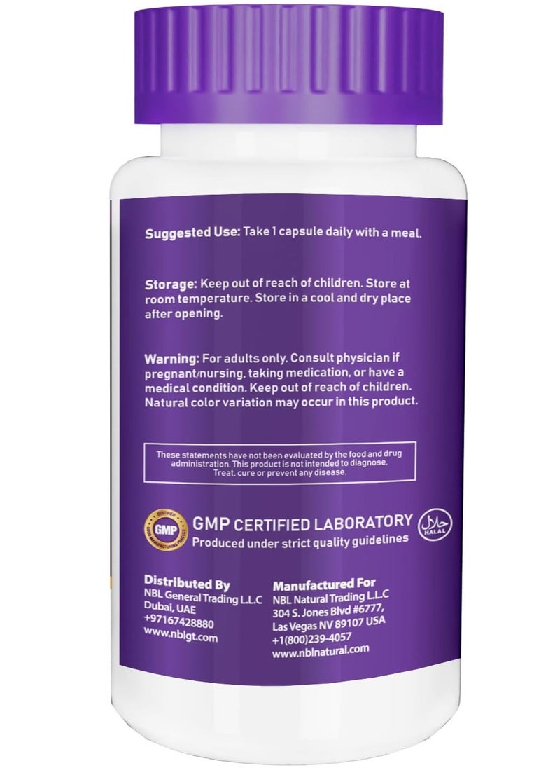 NBL Natural Vitamin B-100, Energy Production, Nervous System Health, 100 Veg Capsules  - Image 3