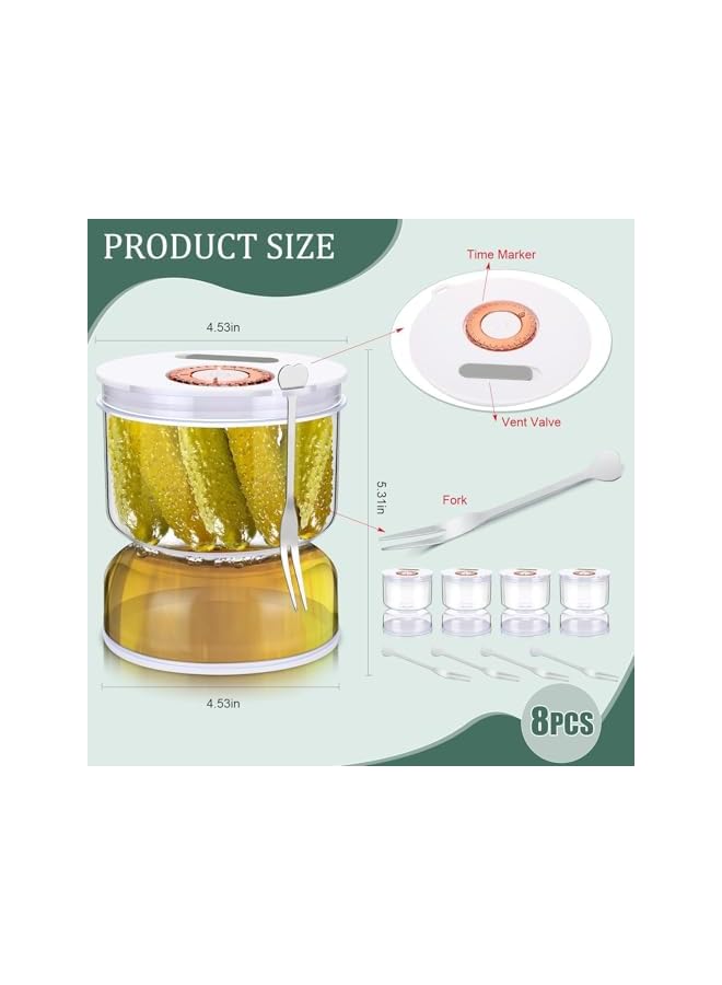 erorex Pickle Jar with Strainer Flip, 800ml Pickle Container, Olive Hourglass Keeper Jar with Airtight Lids and Forks, Plastic Pickle Juice Separator for Food Pickle Olives Storage Kitchen Jar - Image 2