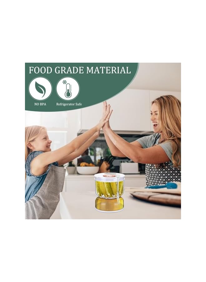 erorex Pickle Jar with Strainer Flip, 800ml Pickle Container, Olive Hourglass Keeper Jar with Airtight Lids and Forks, Plastic Pickle Juice Separator for Food Pickle Olives Storage Kitchen Jar - Image 3