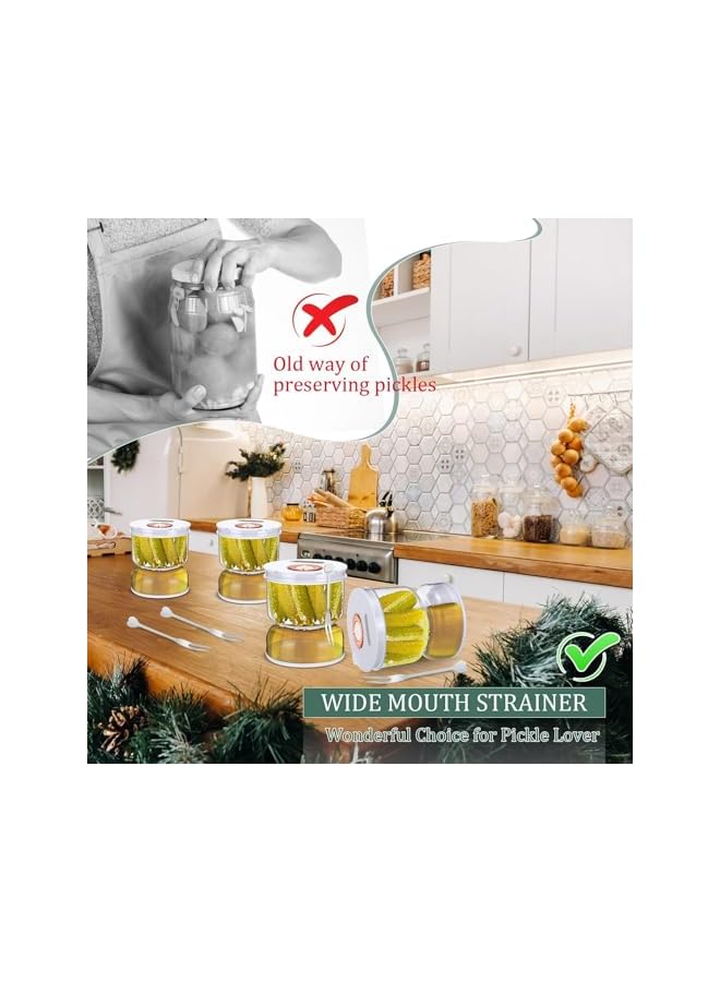 erorex Pickle Jar with Strainer Flip, 800ml Pickle Container, Olive Hourglass Keeper Jar with Airtight Lids and Forks, Plastic Pickle Juice Separator for Food Pickle Olives Storage Kitchen Jar - Image 4