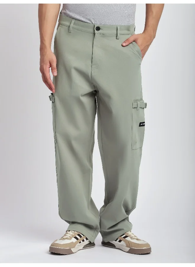 بيونغ Pistachio Green Buckle Pocket Cargo Pants