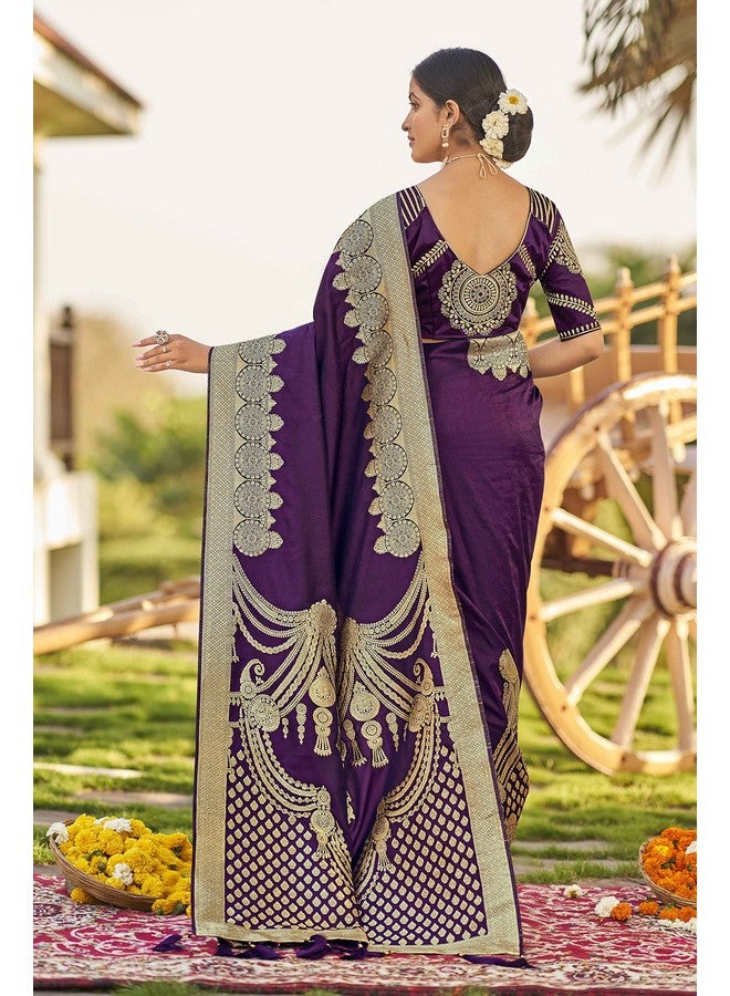 MANOHARI adorable woven pattern Banarasi Silk saree for women with Blouse Piece_MN1745 - Image 3