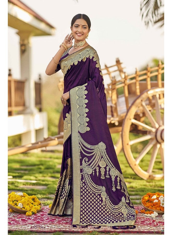 MANOHARI adorable woven pattern Banarasi Silk saree for women with Blouse Piece_MN1745 - Image 2