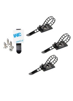 Alissa 100 pcs Cable Clips the Adhesive Cable Ties, Adjustable Nylon Cable Zip Ties and Adhesive Cable Clips with Optional Screw Mount for Cord Management (Black)  - Image 1