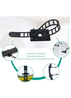 Alissa 100 pcs Cable Clips the Adhesive Cable Ties, Adjustable Nylon Cable Zip Ties and Adhesive Cable Clips with Optional Screw Mount for Cord Management (Black)  - Image 5