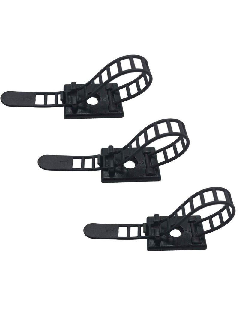Alissa 100 pcs Cable Clips the Adhesive Cable Ties, Adjustable Nylon Cable Zip Ties and Adhesive Cable Clips with Optional Screw Mount for Cord Management (Black)  - Image 4