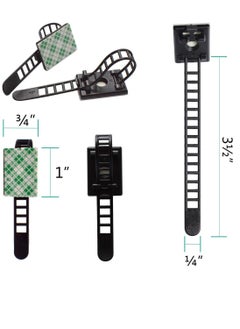 Alissa 100 pcs Cable Clips the Adhesive Cable Ties, Adjustable Nylon Cable Zip Ties and Adhesive Cable Clips with Optional Screw Mount for Cord Management (Black)  - Image 3