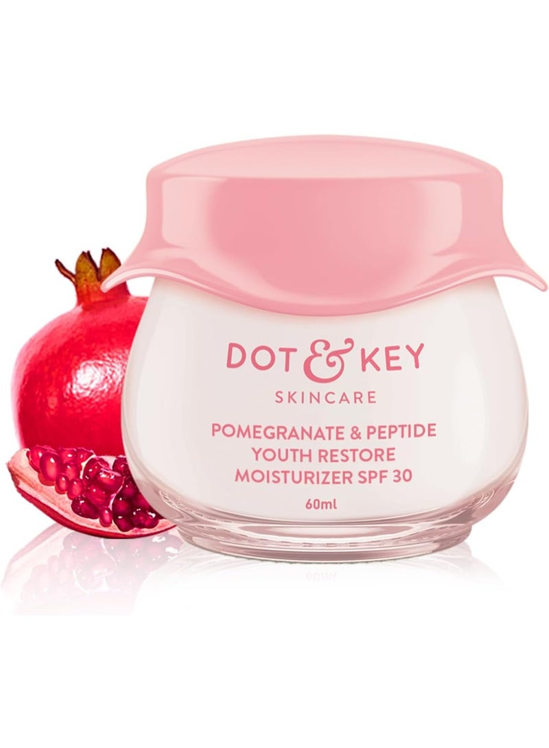 Dot & Key Pomegranate + Multi-peptide Anti Aging Cream With Spf 30 For Sun Protection|reduces Fine Lines Wrinkles|48hr Intense Moisturization|boosts Collagen|for Mature Normal To Dry Skin|60ml - Image 1
