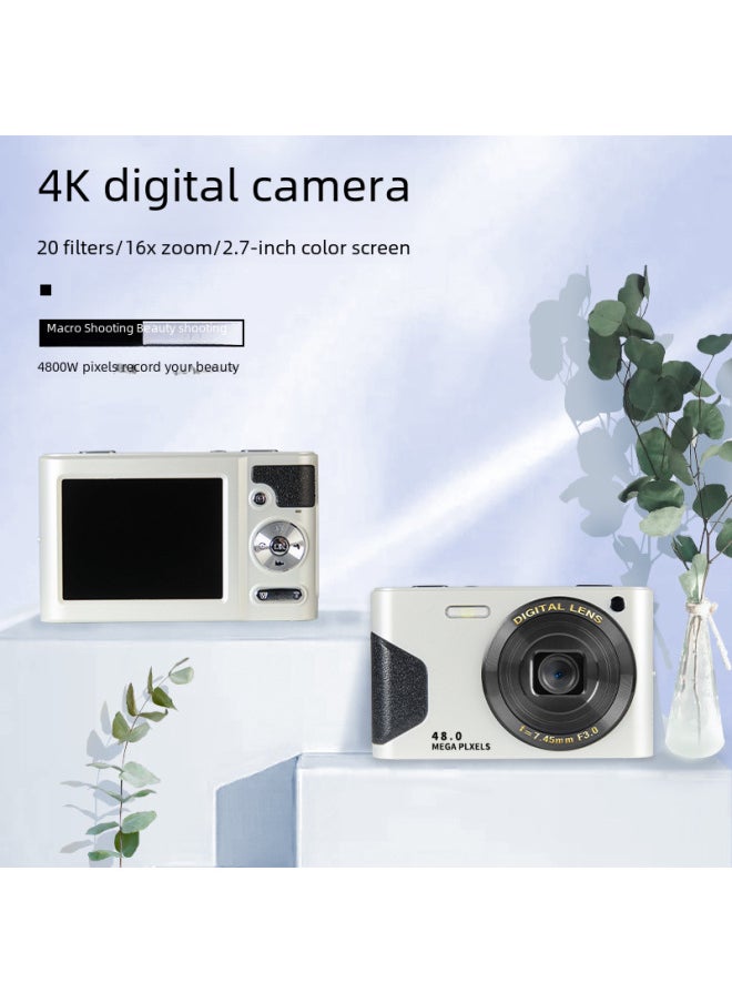 Generic 4K Student Camera 48 Million HD Daily Travel Photo Recorder Retro Macro Digital Beauty Camera-Body Color:16G SD Memory Card  - Image 3