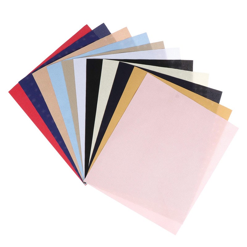 Ioffersuper 10pcs Cross Stitch Fabric DIY Cross Stitch Aida Cloth Fabric for Embroidery DIY Handmade Art Craft 5959in - Image 3