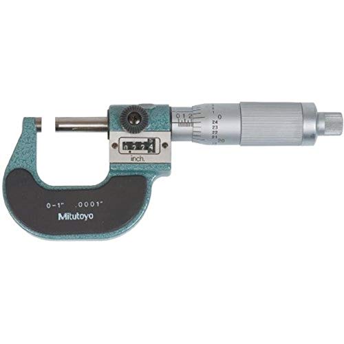 Mitutoyo 193-211 Digit Outside Micrometer, Inch, Friction Thimble, 0-1" Range, 0.0001" Graduations, +/-0.0001" Accuracy - Image 1