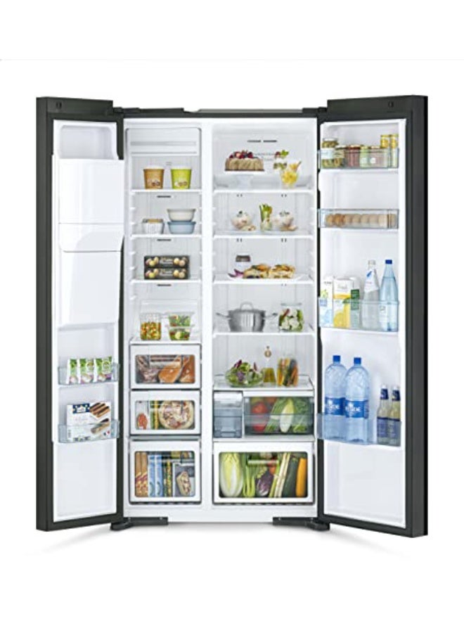 Hitachi 700L Gross, Net 605L Side by Side 2 Door Refrigerator,10 Year Warranty on Inverter Compressor, Dual Fan Cooling, Quick Freezing Touch Control-Ice & Water Dispenser, Glass Silver-RSX700GPUK04GS RSX700GPUK04GS Glass Silver - Image 3