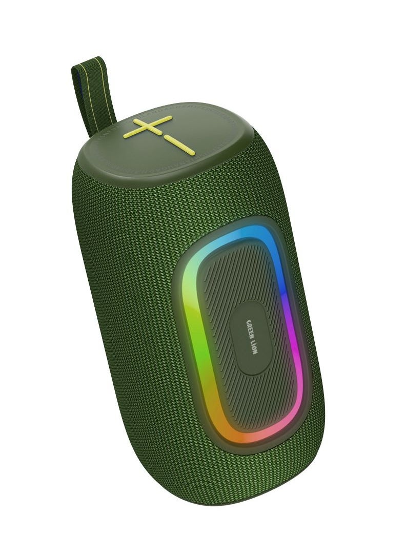 Pristone Pro Wireless Speaker – Dual 8W Output, 1500mAh Battery, Extra Bass, Bluetooth 5.2, IPX6 Waterproof, RGB Lighting, and 6-7 Hour Playtime for Immersive Audio Anywhere - Green 