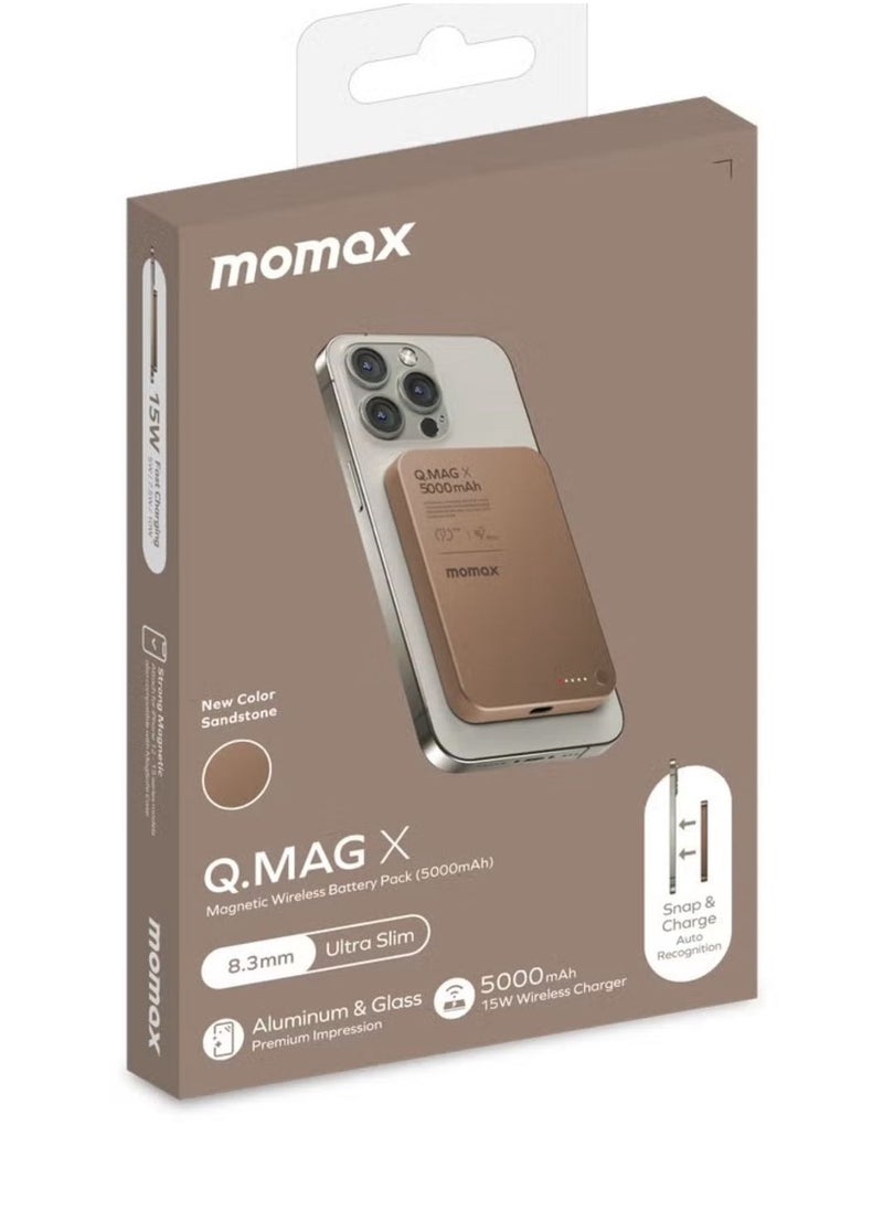 Q.MAG X 5000mAh Wireless Magnetic Power Bank – USB-C PD Fast Charging, Up to 15W Output