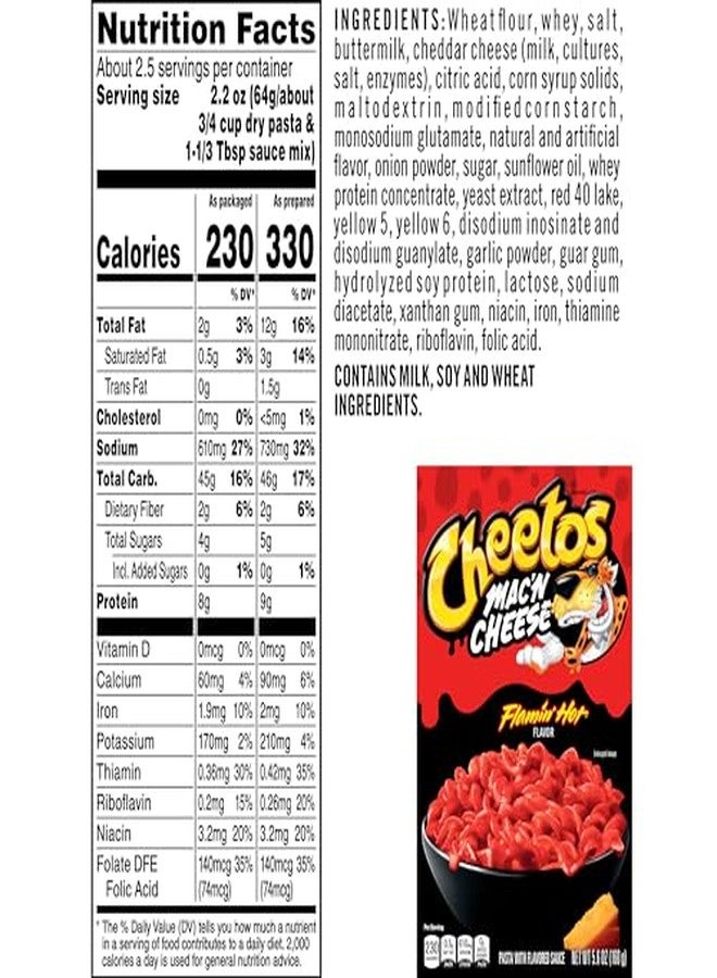 Cheetos Mac'N Cheese Flamin' Hot Flavor 5.6 OZ | Spicy Cheesy Macaroni Pasta | Rare Imported Snack Box - Image 3