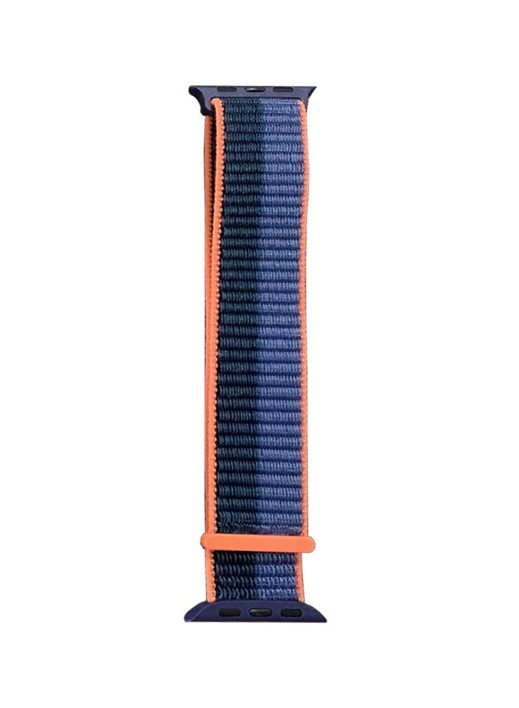 CATANES Nylon Sport Loop Band Compatible for Apple Watch 42mm (Series 10) 38mm 40mm 41mm Blue/Peach - Image 1